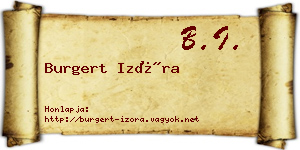 Burgert Izóra névjegykártya